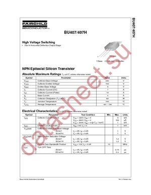 BU407 datasheet  